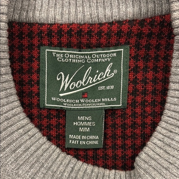 Woolrich Wool Blend Gray Crewneck Men's‎ Sweater Size Medium - Picture 6 of 8